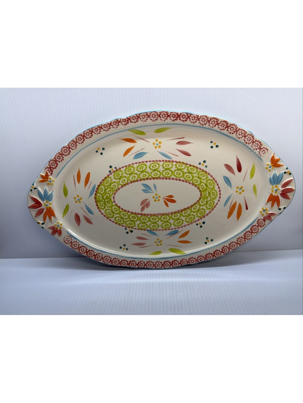 Temptations Tara Old World Springfetti Oval Serving Platter 18"x 11"x1"